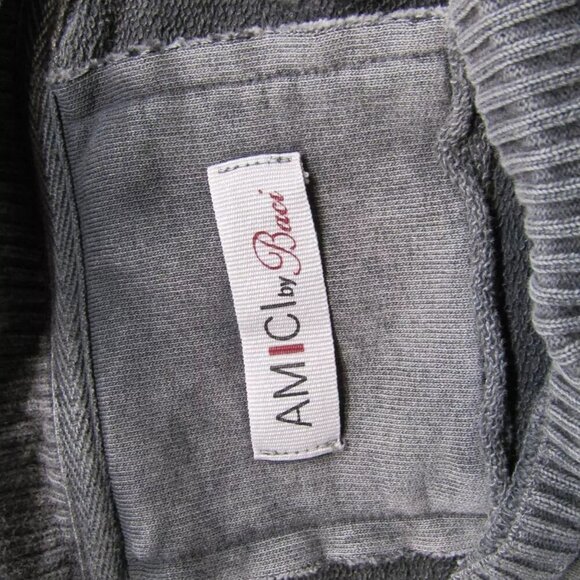 NEW AMICII BY BACI Womens Sweatshirt Dark Gray Size XS Knit Collar Flared - Picture 3 of 7
